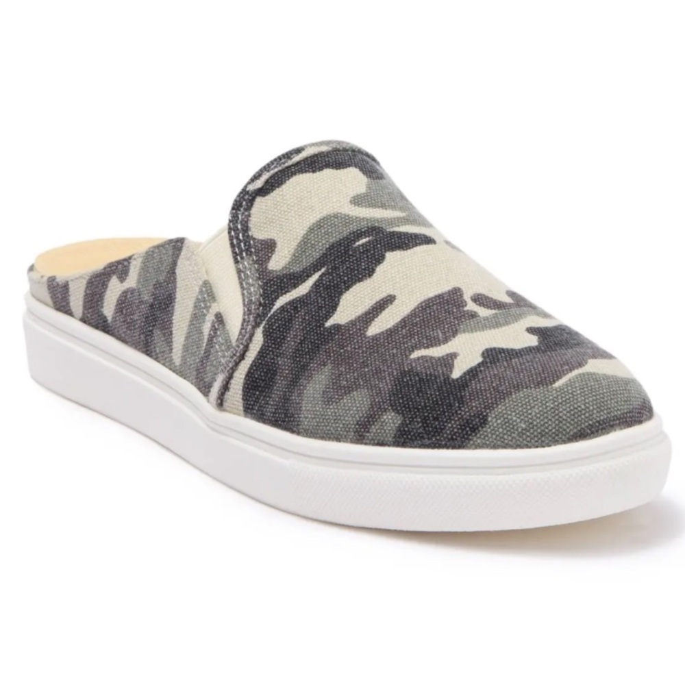 Abound Daphne Mule Camo Canvas Olive Avacado Green Slide Sneaker Sz 8